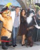 Antonio Banderas, Salma Hayek, Puss In Boots, and Kitty Softpaws at the Los Angeles Premiere of PUSS IN BOOTS | ©2011 Sue Schneider
