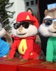 Simon, Alvin, Theodore put paws in cement at the ALVIN AND THE CHIPMUNKS HAND & FOOTPRINT CEREMONY | ©2011 Sue Schneider