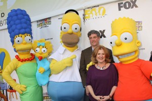 Marge Simpson, Maggie Simpson, Homer Simpson, Al Jean, Nancy Cartwright and Bart Simpson at THE SIMPSONS Ultimate Fan Marathon Challenge Kick-Off in celebration of the 500th episode | ©2012 Sue Schneider