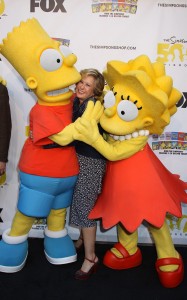 Bart Simpson, Yeardley Smith and Lisa Simpson at THE SIMPSONS Ultimate Fan Marathon Challenge Kick-Off in celebration of the 500th episode | ©2012 Sue Schneider