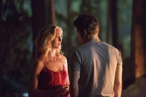 Candice Accola and Paul Wesley in THE VAMPIRE DIARIES - Season 4 - "For Whom The Bell Tolls" | ©2013 The CW/Bob Mahoney