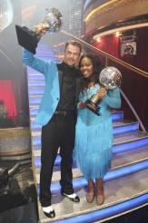 Derek Hough and Amber Riley win the mirror ball trophy for DANCING WITH THE STARS - Season 17 finale | ©2013 ABC/Adam Taylor