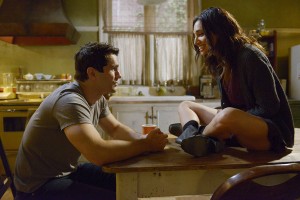 Samuel Witwer as Aidan Waite and Meaghan Rath as Sally Malik in BEING HUMAN "Old Dog, New Tricks" | © 2014 Philippe Bosse/Syfy