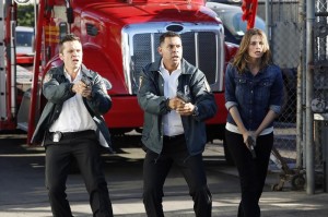 Seamus Dever, Jon Huertas and Stana Katic in CASTLE - Season 7 - "Driven" | ©2014 ABC/Kelsey McNeal