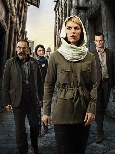Claire Danes as Carrie Mathison, Mandy Patinkin, Rupert Friend and Nazanin Boniadi in HOMELAND - Season 4 | ©2013 Showtime/Jim Fiscus