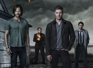 Misha Collin, Mark A. Sheppard, Jensen Ackles, Jared Padalecki in SUPERNATURAL - Season 10 | ©2014 The CW