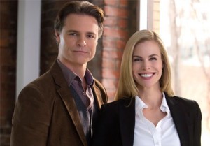 Brooke Burns and Dylan Neal in GOURMET DETECTIVE | ©2015 Hallmark