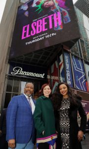 ELSBETH cast Wendell Pierce, Carrie Preston, and Carra Patterson visit 1515 Broadway in celebration of the series premiere | ©2024 CBS/Gail Schulman