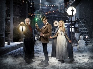 Michael Gambon, Matt Smith and Katherine Jenkins in DOCTOR WHO - Season Six - "A Christmas Carol" | © 2010 BBC