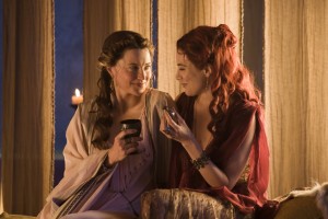 Lucy Lawless Jaime Murray in SPARTACUS: GODS OF THE ARENA | ©2011 Starz