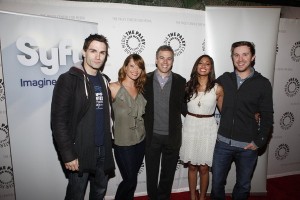 Sam Witwer, Sara Allen, Mark Stern (Syfy Original Content & Co-Head, Universal Cable Productions), Meaghan Rath and Sam Huntington at the BEING HUMAN PaleyFest2011 event | ©2011 Syfy/Jason DeCrow