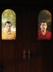 Jon Cryer and Charlie Sheen in TWO AND A HALF MEN - Season 8 - "The Crazy Bitch Gazette" | ©2010 Warner Bros. Television