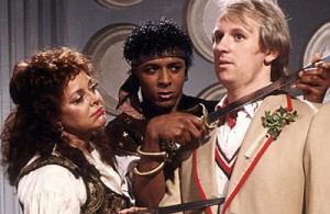 Lynda Baron, Leee John and Peter Davison in DOCTOR WHO - Season 20 - "Enlightenment" | ©1983 BBC