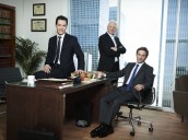 Breckin Meyer, Malcolm McDowell and Mark-Paul Gosselaar in FRANKLIN & BASH - Season 1 |©2011 TNT