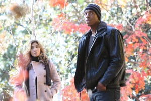 Callie Thorne and Mehcad Brooks in NECESSARY ROUGHNESS - Season 1 - "Pilot" | ©2011 USA Network/Quantrell Colbert