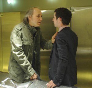 Dwight Yoakam and Elijah Wood in WILFRED - Season 1 - "Doubt" | ©2011 FX/Ray Mickshaw