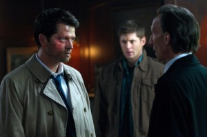 Misha Collins, Jensen Ackles and Julian Richings in SUPERNATURAL - Season 7 - "Meet the New Boss" | Misha Collins in SUPERNATURAL | ©2010 The CW/Jack Rowand