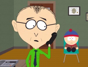 Stan and Mr. Mackey in SOUTH PARK - Season 15 - "Ass Burgers"  | ©2011 Comedy Central