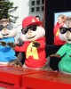 Simon, Alvin and Theodore get ready to place paws in cement at the ALVIN AND THE CHIPMUNKS HAND & FOOTPRINT CEREMONY | ©2011 Sue Schneider