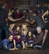 Jake McDorman, Lauren Lapkus, Mark Povinelli, Laura Prepon, Ali Wong, Lenny Clarke in ARE YOU THERE, CHELSEA? | ©2011 NBC/Robert Trachtenberg