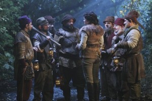 Gabe Khouth, Lee Arenberg, Ginnifer Goodwin, Faustino Dibauda, David Paul Grove and Michael Coleman in ONCE UPON A TIME - Season 1 - "7:15 A.M." | ©2012 ABC/Jack Rowand