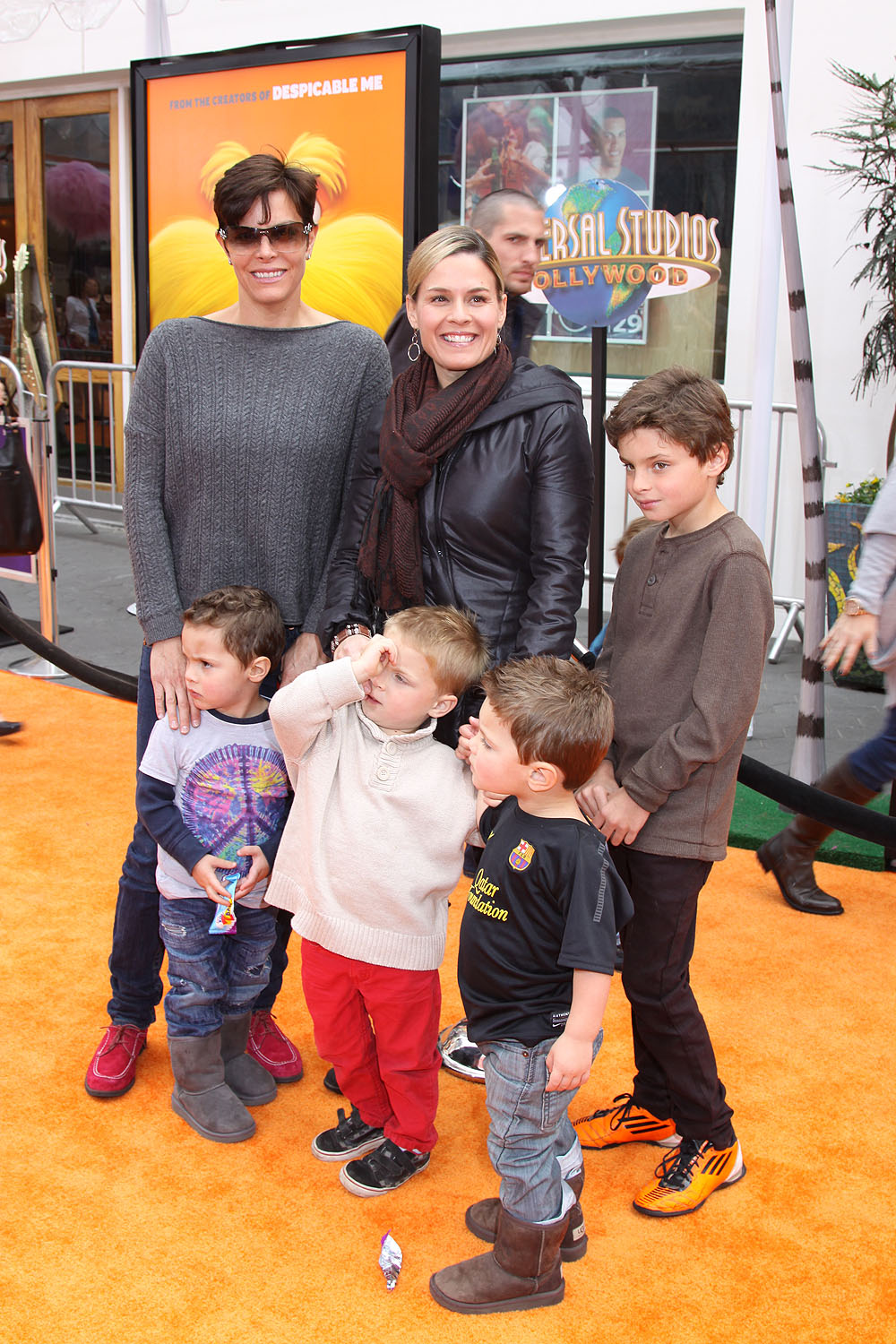Cat Cora and partner Jennifer Cora and kids at the World Premiere of DR