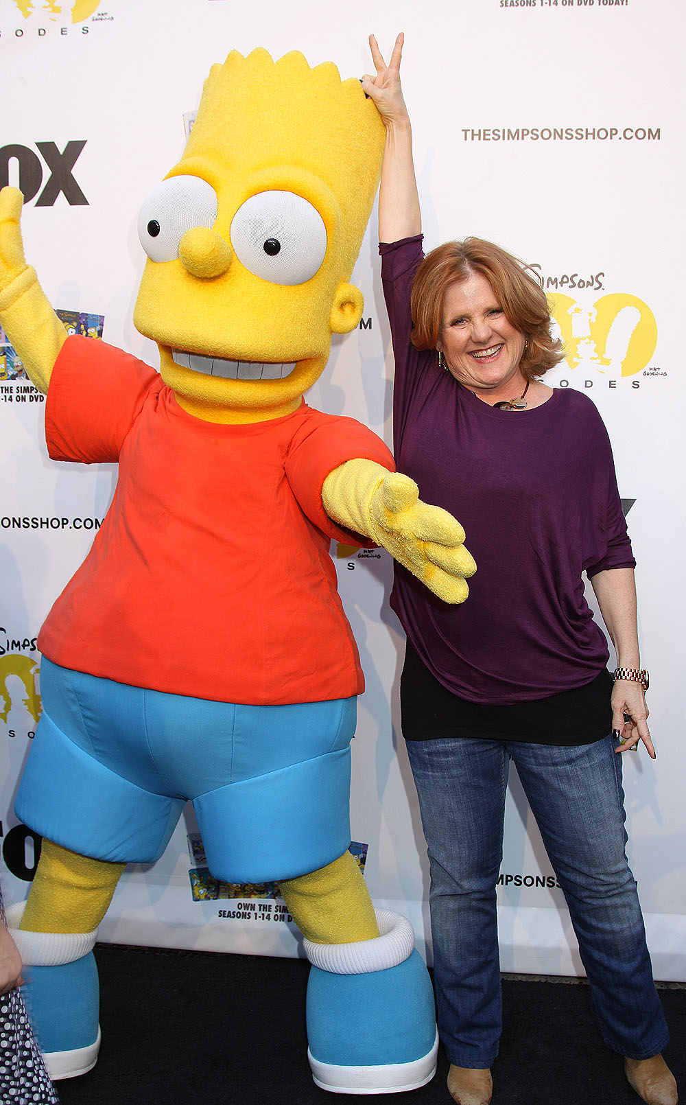 Bart Simpson And Nancy Cartwright At The Simpsons Ultimate Fan Marathon Challenge Kick Off In 