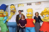 Marge Simpson, Maggie Simpson, Homer Simpson, Al Jean, Nancy Cartwright, Bart Simpson, Yeardley Smith and Lisa Simpson at THE SIMPSONS Ultimate Fan Marathon Challenge Kick-Off in celebration of the 500th episode | ©2012 Sue Schneider
