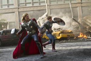 Chris Hemsworth and Chris Evans in MARVEL'S THE AVENGERS | ©2011 MVLFFLLC
