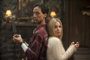Danny Pudi and Gillian Jacobs in COMMUNITY - Season 3 - "Horror Fiction in Seven Spooky Steps" | ©2012 NBC/Lewis Jacobs
