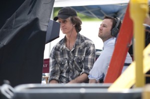 On the set of GAME CHANGE with director Jay Roach and screenwriter Danny Strong | ©2012 HBO
