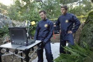 TJ Thyne and Michael Grant Terry in BONES - Season 7 - "The Memories in the Shallow Grave" | ©2012 Fox/Beth Dubber