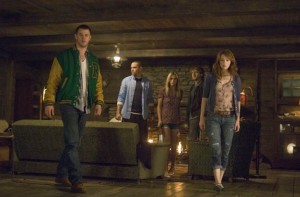 Chris Hemsworth, Jesse Williams, Anna Hutchinson and Fran Kranz in THE CABIN IN THE WOODS | ©2012 Lionsgate
