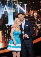 Hollie Cavanaugh hugs Ryan Seacrest as she is kicked off AMERICAN IDOL Season 11 | (c) 2012 Michael Becker / FOX