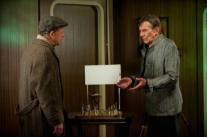 John Noble and Leonard Nimoy in FRINGE - Season 4 - "Brave New World - Part 2" | ©2012 Fox/Cate Cameron