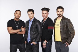 Romeo, Jeremy Bloom, DJ Pauly D and Jason Cook in THE CHOICE - Season 1 - Series Premiere | ©2012 Fox/Michael Becker