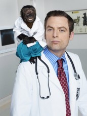 Monkey and Justin Kirk in ANIMAL PRACTICE - Season 1 | ©2012 NBC/Chris Haston