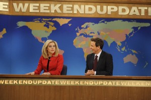 Kate McKinnon and Seth Meyers in SATURDAY NIGHT LIVE - Season 38 - Host Joseph Gordon-Levitt | ©2012 NBC/Dana Edelson