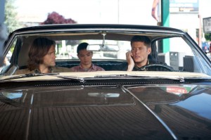 Jensen Ackles, Osric Chau and Jared Padalecki in SUPERNATURAL - Season 8 - "We Need To Talk About Kevin" | ©2012 The CW/Ed Araquel