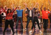 Amber Riley, Chord Overstreet, Jacob Artist, Melissa Benoist, Alex Newall in GLEE - Season 4 - "The Role You Were Born to Play" | ©2012 Fox/Mike Yarish