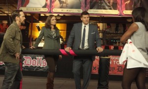 Emily Deschanel and David Boreanaz in BONES - Season 8 - "The Doll in the Derby" | ©2013 Fox/Patrick McElhenney