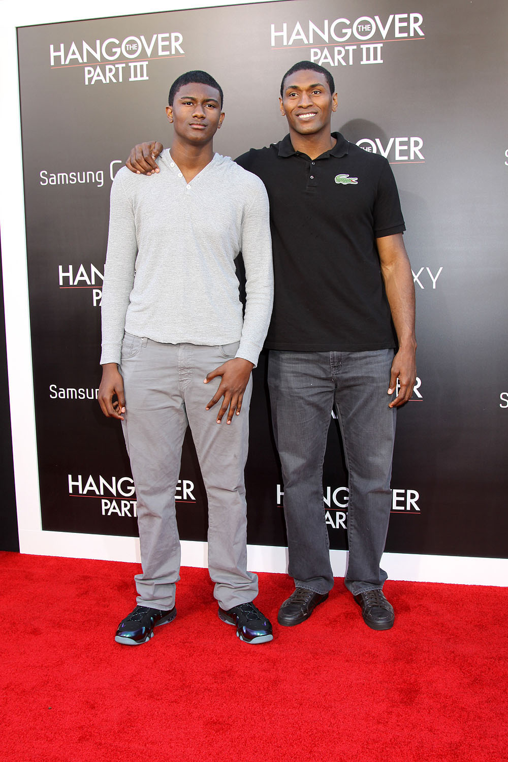 Metta World Peace and son Ronald Artest at the Los Angeles Premiere of
