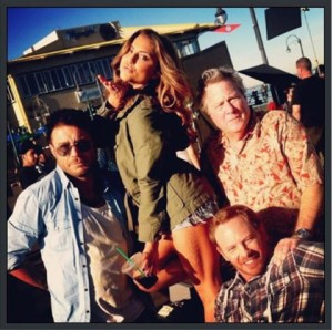 Jaason Simmons, Cassie Scerbo, John Heard and Ian Ziering in SHARKNADO | photo courtesy Jaason Simmons