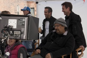 Jeremy Gold, Ernest Dickerson and Chris Mundy on the set of LOW WINTER SUN - Season 1 | ©2013AMC/Kim Simms
