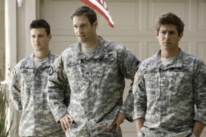 Geoff Stultz, Parker Young and Chris Lowell in ENLISTED - Season 1 | ©2013 Fox/Jordin Althaus