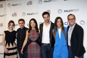 Cast Shot: L - R - Elizabeth Henstridge, Iain De Caestecker, Ming-Na Wen, Brett Dalton, Chloe Bennet, and Clark Gregg at the 31st Annual Paleyfest | ©2014 Sue Schneider