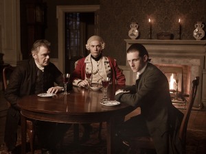 Kevin McNally as Judge Woodhull , Burn Gorman as Major Hewlett and Jamie Bell as Abe Woodhull in TURN - Season 1 | ©2014 AMC/ Frank Ockenfels 3