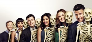 TJ Thyne, Tamara Taylor, Michaela Conlin, Emily Deschanel and David Boreanaz in BONES - Season 10 | ©2014 Fox/Brian Bowen Smith