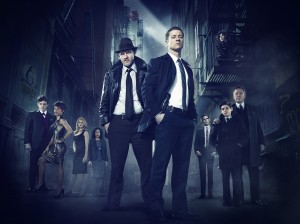 Robin Lord Taylor, Jada Pinkett Smith, Erin Richards, Zabryna Guevara, Donal Logue, Ben McKenzie, Cory Michael Smith, Camren Bicondova, David Mazouz and Sean Pertwee in GOTHAM - Season 1 | ©2014 Fox