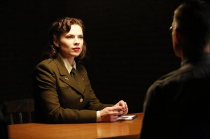Hayley Atwell as Agent Carter and Reed Diamon as Whitehall in MARVEL'S AGENTS OF SHIELD | © 2014 ABC/Kelsey McNeal